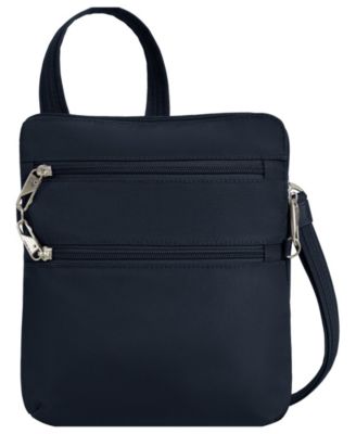 Anti-Theft Classic Slim Double Zip Crossbody Bag