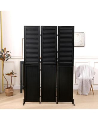 6Ft Tall Room Divider 3 Panel, Natural Wood Folding Privacy Screen, Freestanding Room Partition for Home and Office, Easy Assembly Room