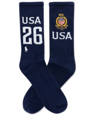 Men's Embroidered Country USA Crew Socks