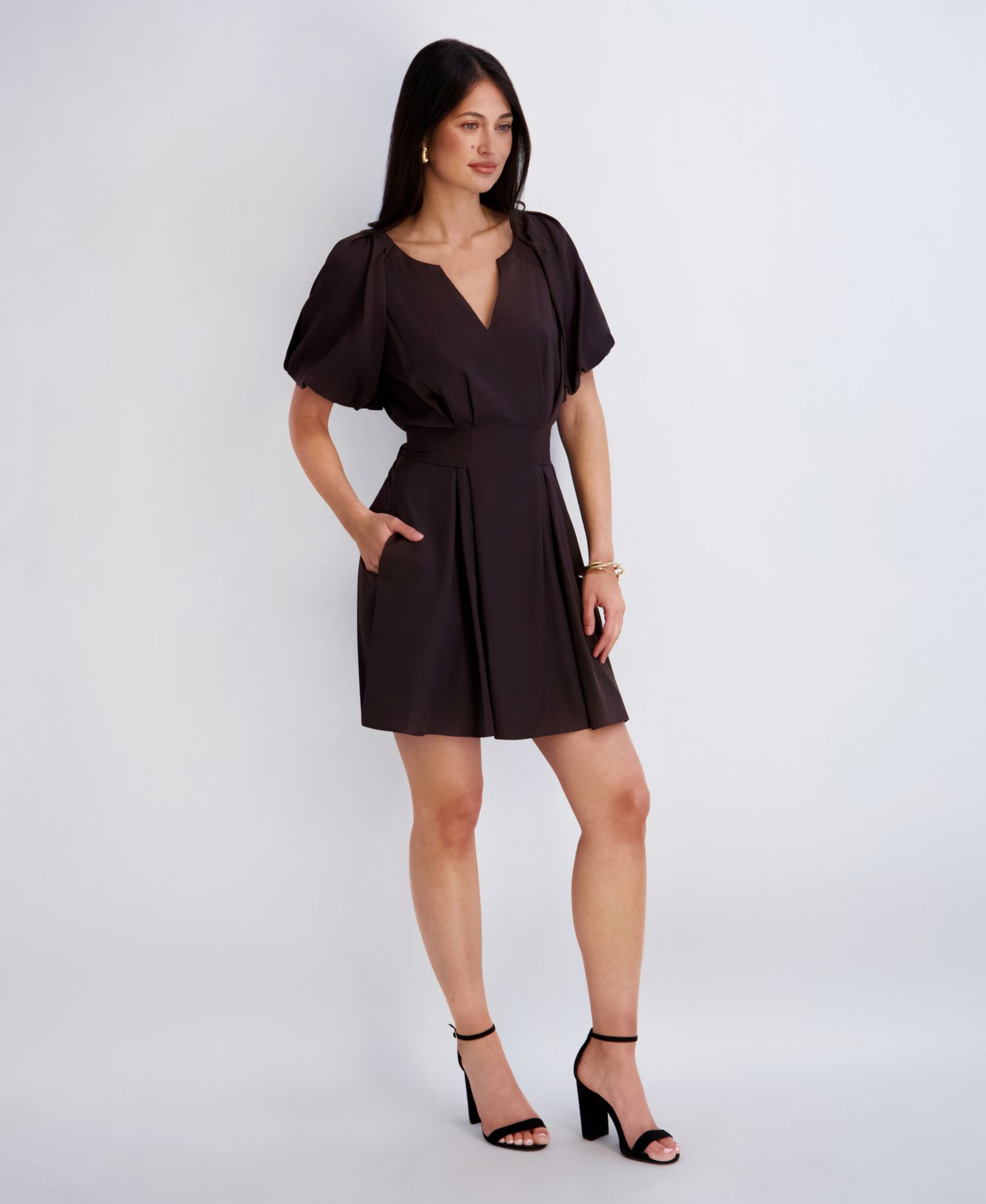 Women's Short-Sleeve V-Neck Dress