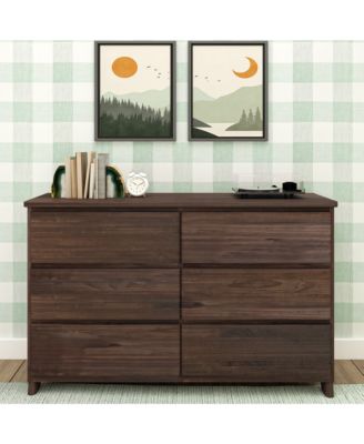 6 Drawer Dresser, Storage Drawers Farmhouse Solid Wood Bedroom Dressers
