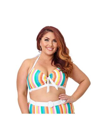 Plus Size Bow Halter Swim Top