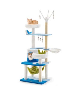 Cat Tower Multi-Level Ocean Wave with Sisal Scratch Posts