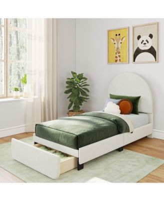 Max and Lily Upholstered Bed with Arch Headboard  (Twin)