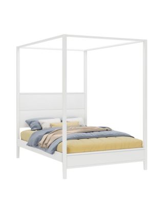 Max And Lilly Haven Canopy Bed with Square Post and Wood Headboard (Full), Blonde