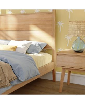 Max And Lilly Haven Canopy Bed with Square Post and Wood Headboard (Full), Blonde