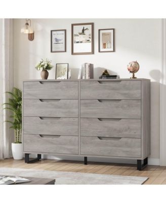 8 Drawer Dresser for Bedroom, 55" Wide Freestanding Storage Chest for Living Room or Hallway