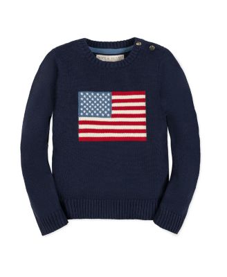 Girls Hope and Henry Organic Crew Neck Flag Sweater