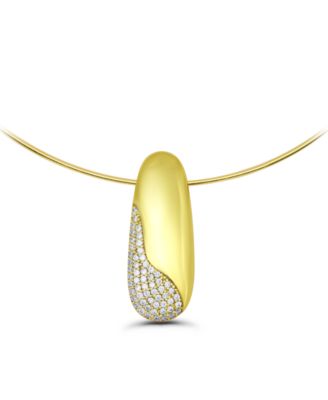 Christian Siriano New York 14k Gold-Plated Oval Shape Slide Hardwire Collar Necklace - Gold