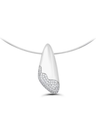 Christian Siriano New York 14k Gold-Plated Rounded Triangle Slide Hardwire Collar Necklace - Silver