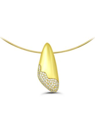 Christian Siriano New York 14k Gold-Plated Rounded Triangle Slide Hardwire Collar Necklace - Gold