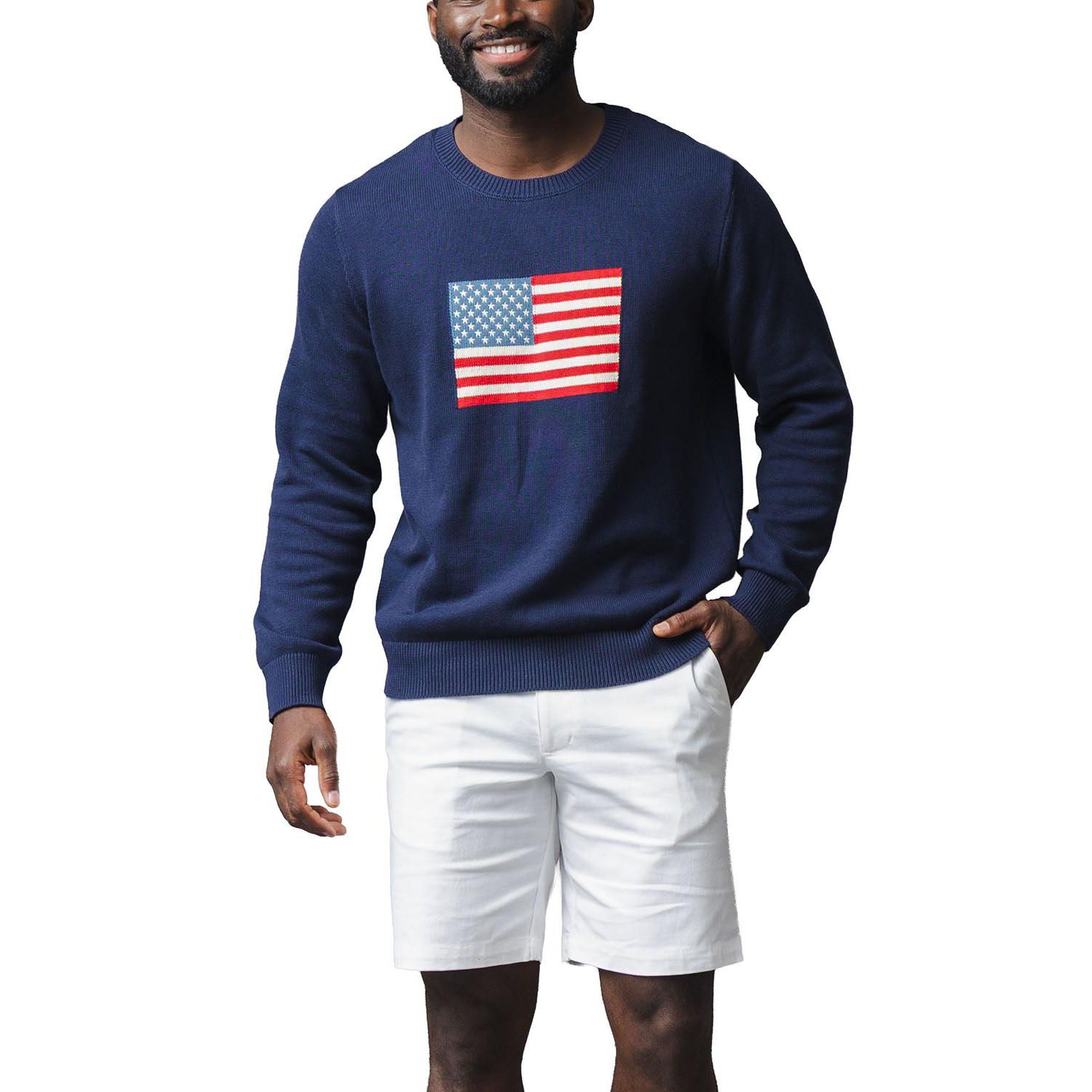 Men's Hope and Henry Organic Crew Neck Flag Sweater