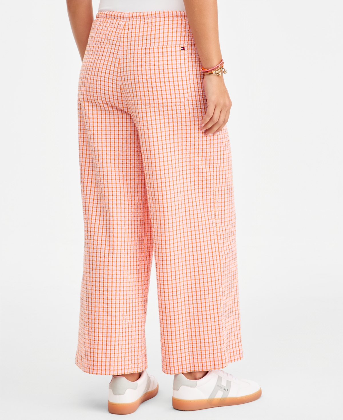 Tommy Hilfiger Women's Seersucker Straight Cotton Pants