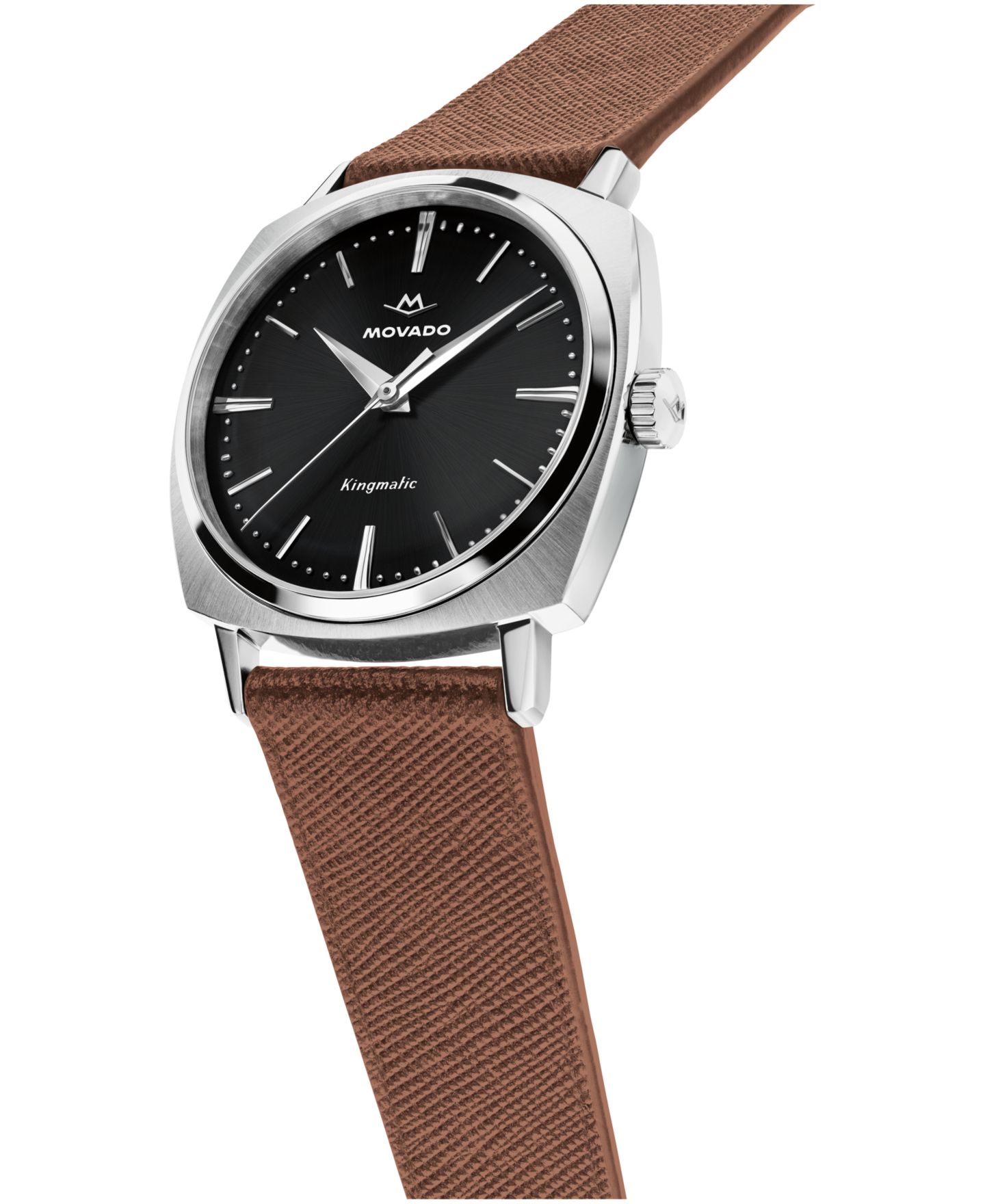Мужские часы Movado Kingmatic Swiss Automatic Brown Leather Watch 35mm — фото 3