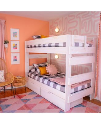 Max and Lily Solid Wood Modern Farmhouse Farmhouse Twin/Twin Bunk Bed with Storage Drawers