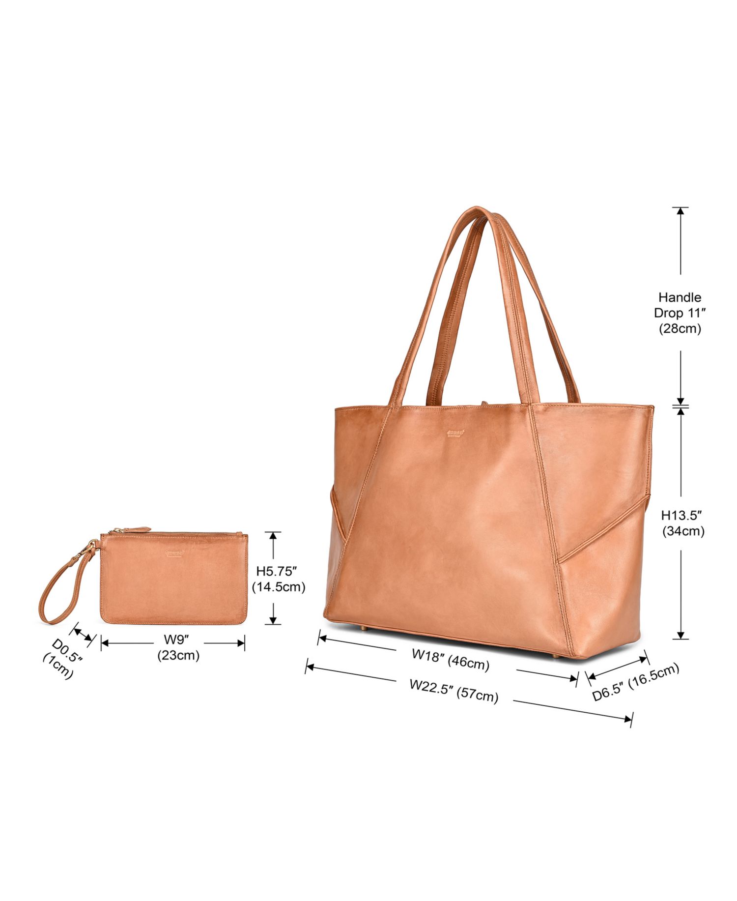 Wishbone Extra-Large Leather Carryall Tote Handbag