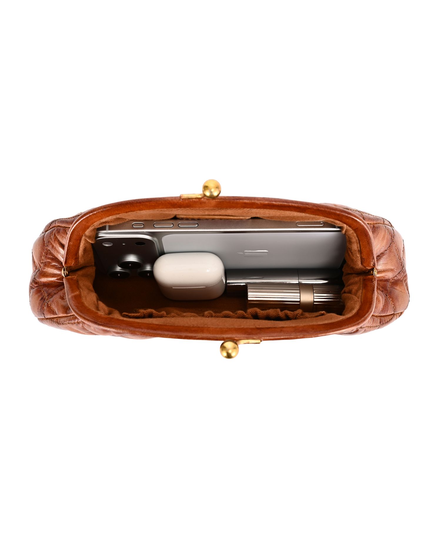 Petunia Quilted Mini Beauty Clutch Handbag