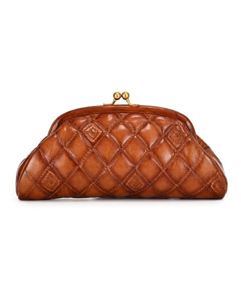 Женский клатч OLD TREND Petunia Quilted Mini Beauty Clutch Handbag, цвет: Коньячный коричневый