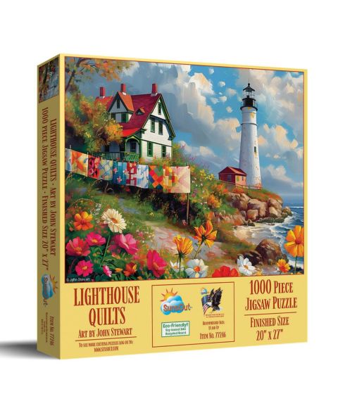 Детские игрушки SunsOut Lighthouse Quilts 1000-Piece Interlocking Jigsaw Puzzle, Ages 15+
