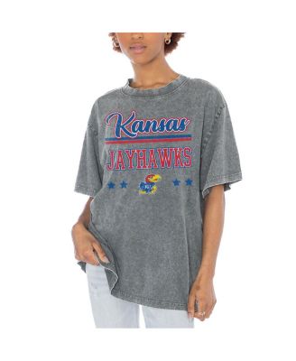 Women's Gray Kansas Jayhawks Here to Play Oversized T-Shirt