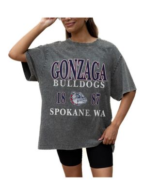 Women's Grey Gonzaga Bulldogs Oversized Snow Wash T-Shirt