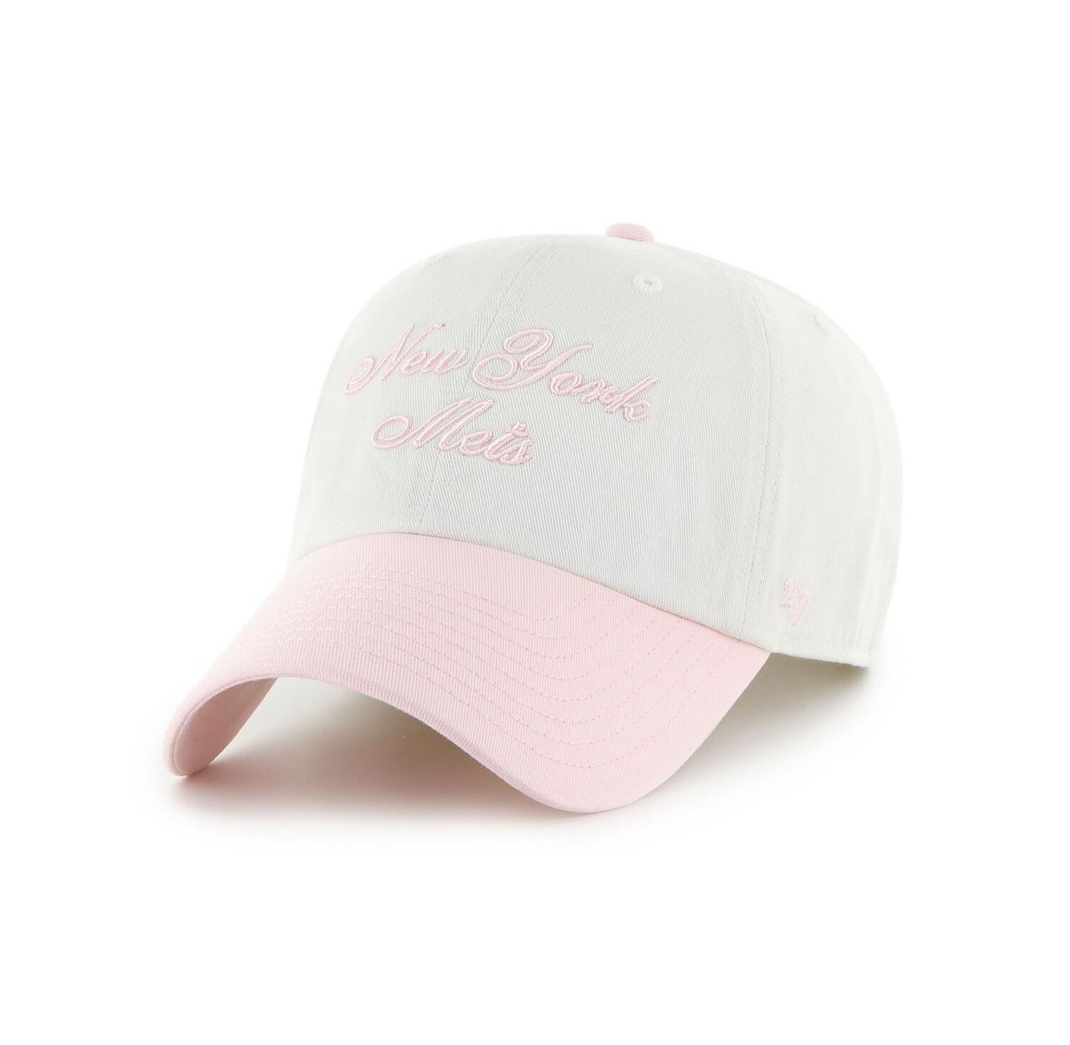 Women's White/Pink New York Mets Gelato Two-Tone Clean Up Adjustable Hat