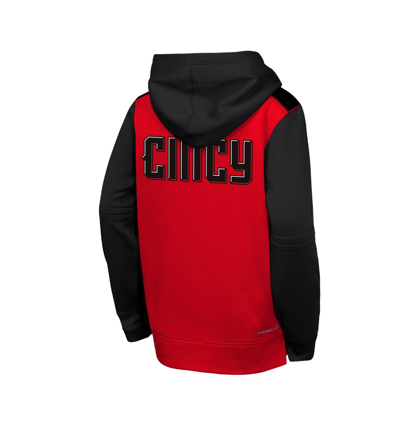 Детское худи Nike Red/Black Cincinnati Reds 2026 City Connect Authentic Collection Therma-FIT — фото 2
