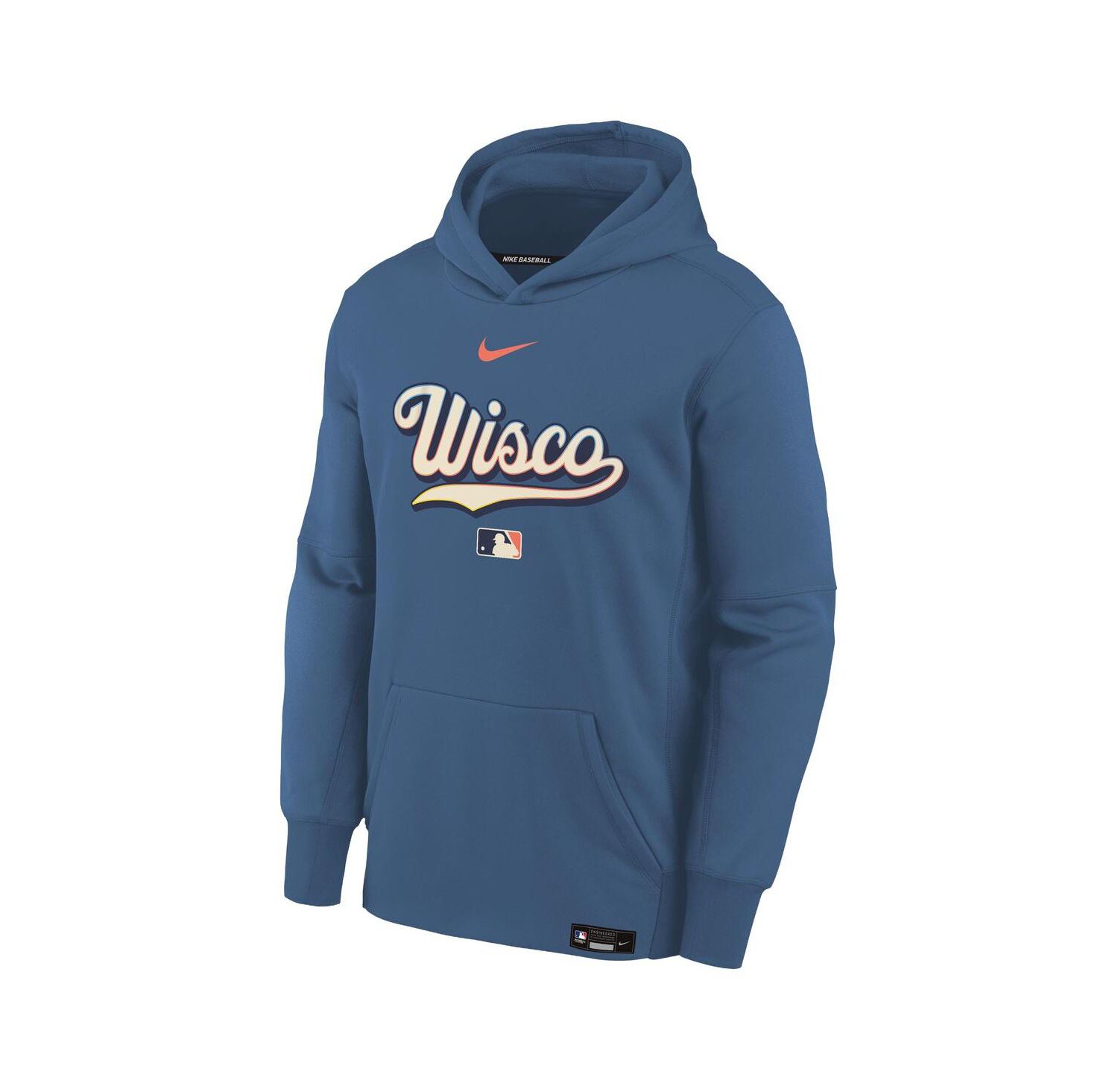Big Boys and Girls Blue Milwaukee Brewers 2026 City Connect Authentic Collection Therma-FIT Hoodie