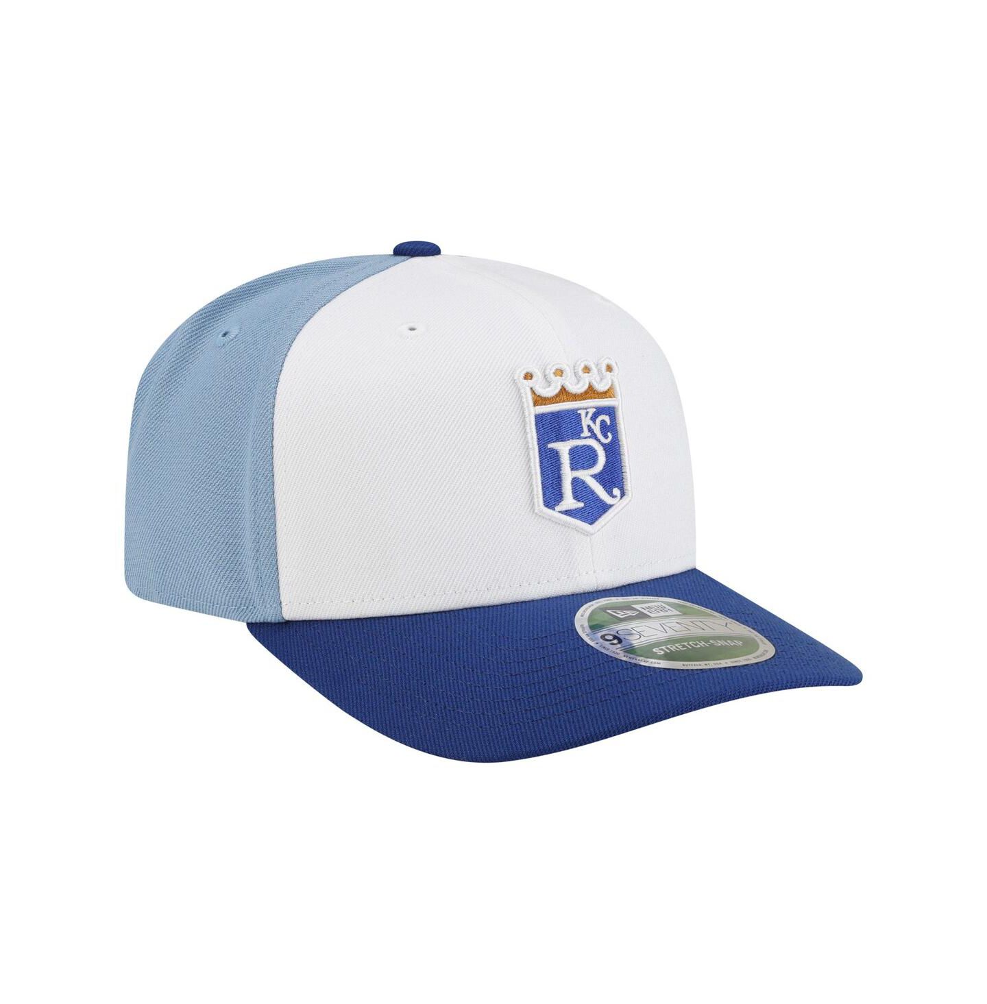 Мужская кепка New Era White/Light Blue Kansas City Royals Player Replica 9SEVENTY Adjustable Hat — фото 3