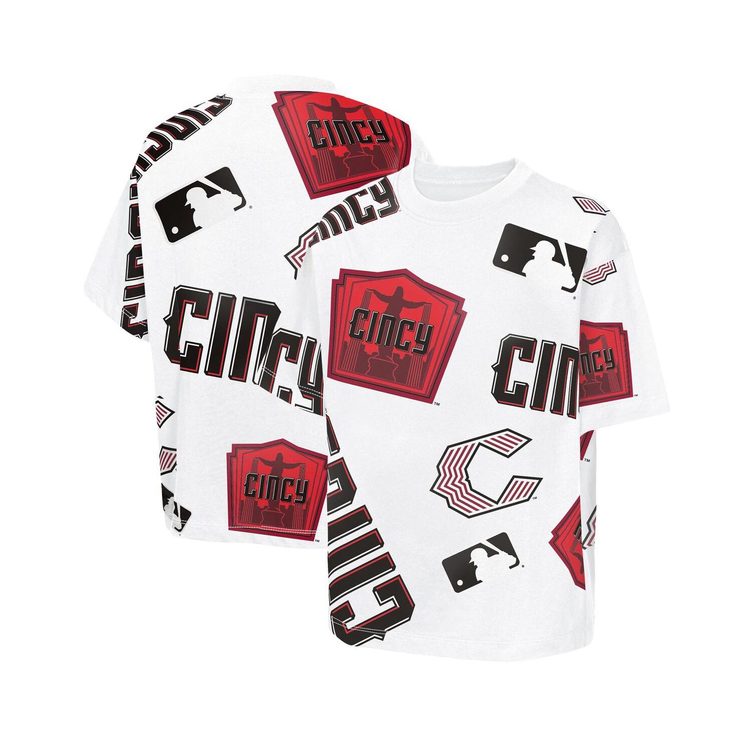 Big Boys and Girls White Cincinnati Reds 2026 City Connect Circus Catch T-Shirt