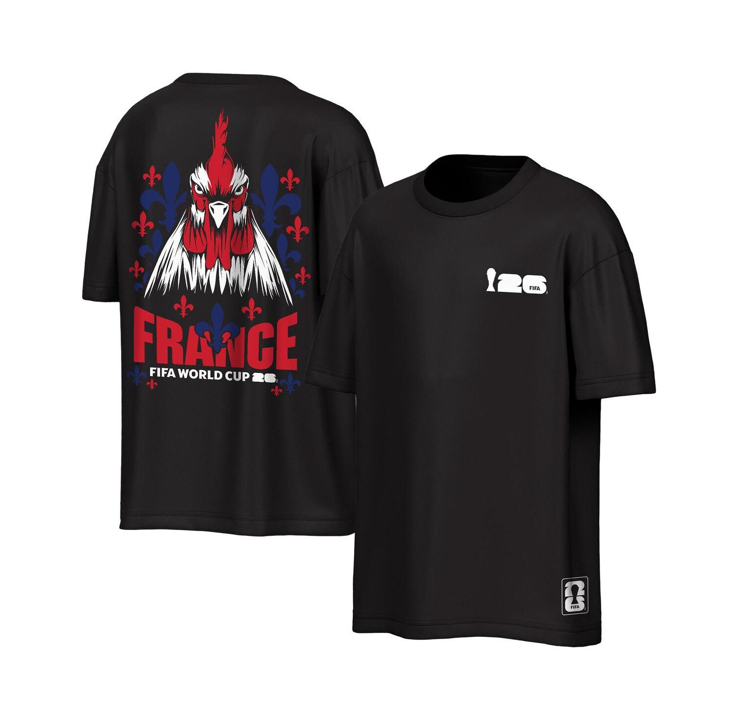 Men's Black France National Team FIFA World Cup 2026 Rally Oversized 2-Hit T-Shirt