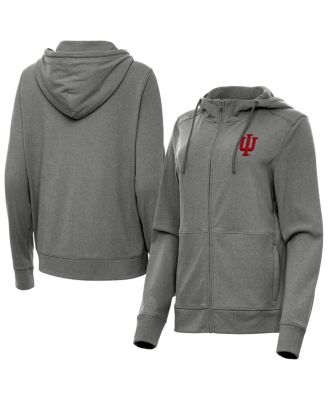 Women's Heather Black Indiana Hoosiers Seeker Full-Zip Hoodie Jacket