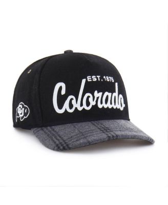 Men's and Women's Black Colorado Buffaloes Windowpane Plaid Collection Hitch Adjustable Hat