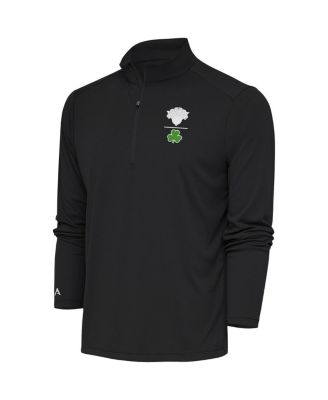 Men's Charcoal New York Knicks Shamrock Tribute Quarter-Zip Pullover