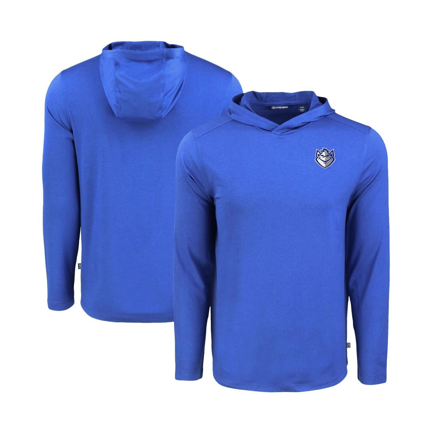 Мужское худи Cutter & Buck Blue Saint Louis Billikens Coastline Epic Comfort Eco Long Sleeve T-Shirt — фото 1