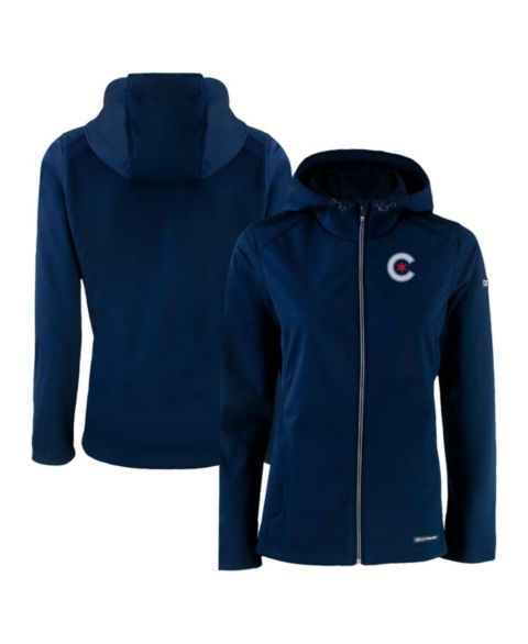 Женские худи Cutter & Buck Women's Navy Chicago Cubs City Connect Evoke Eco Softshell Full-Zip Jacket