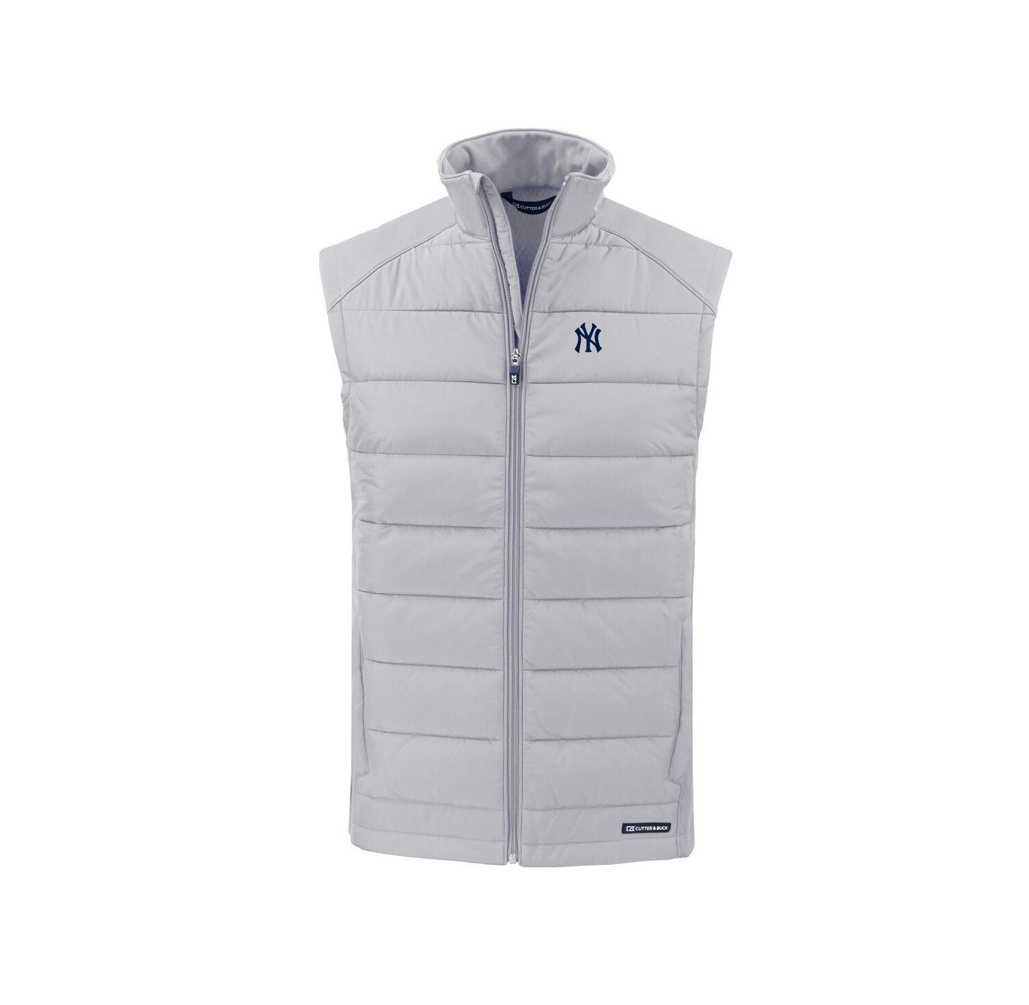 Men's Gray New York Yankees Evoke Hybrid Eco Softshell Full-Zip Vest