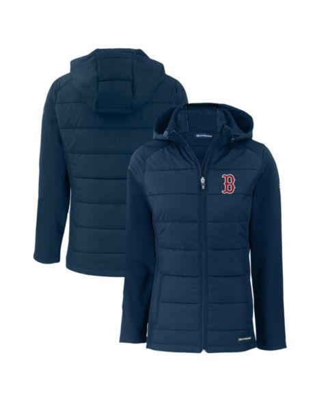 Женские худи Cutter & Buck Women's Navy Boston Red Sox Evoke Hybrid Eco Softshell Full-Zip Jacket