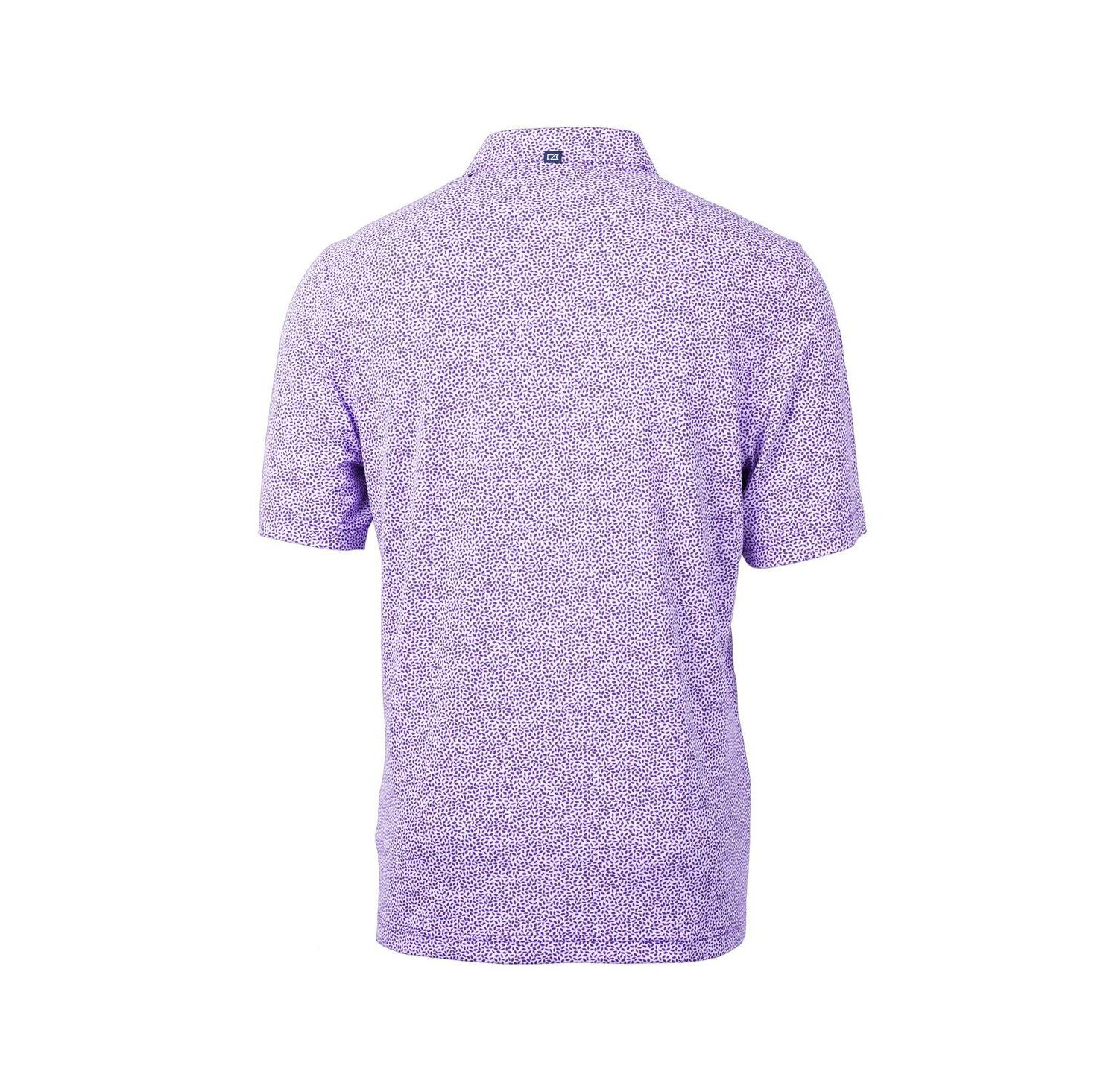 Men's Purple LSU Tigers Alumni Logo DryTec Virtue Eco Pique Botanical Print Polo Shirt