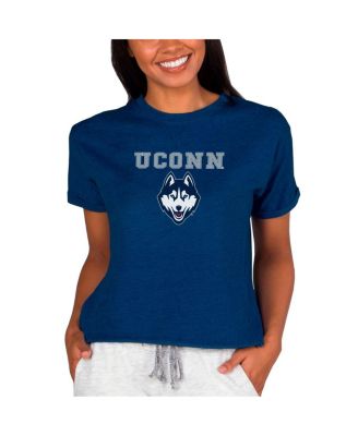 Women's Navy UConn Huskies Mainstream Terry Tri-Blend Top