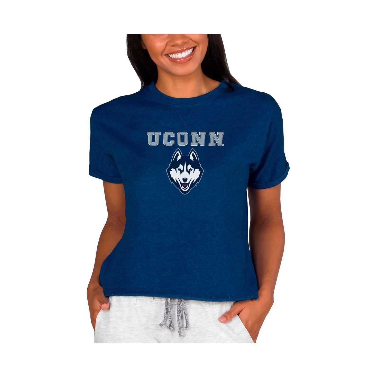 Женский топ Concepts Sport Navy UConn Huskies Mainstream Terry Tri-Blend — фото 1