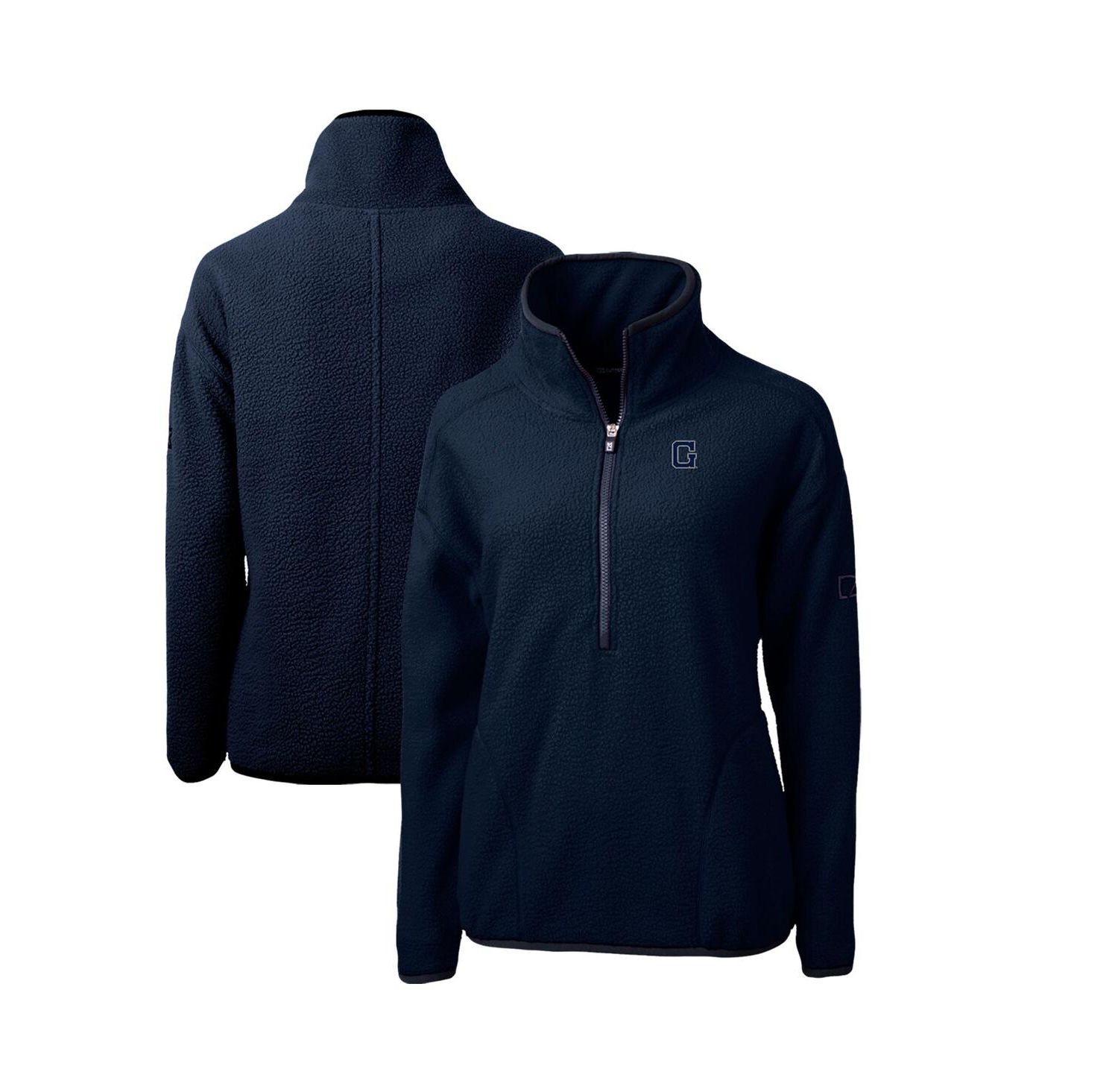Women's Navy Georgetown Hoyas Cascade Eco Sherpa Fleece Half-Zip Pullover Jacket