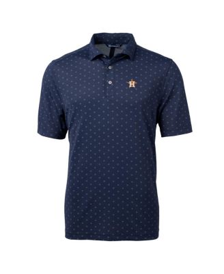 Men's Navy Houston Astros Big & Tall Virtue Eco Pique Tile Print Polo Shirt