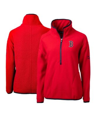 Women's Red Boston Red Sox Cascade Eco Sherpa Fleece Quarter-Zip Pullover Jacket
