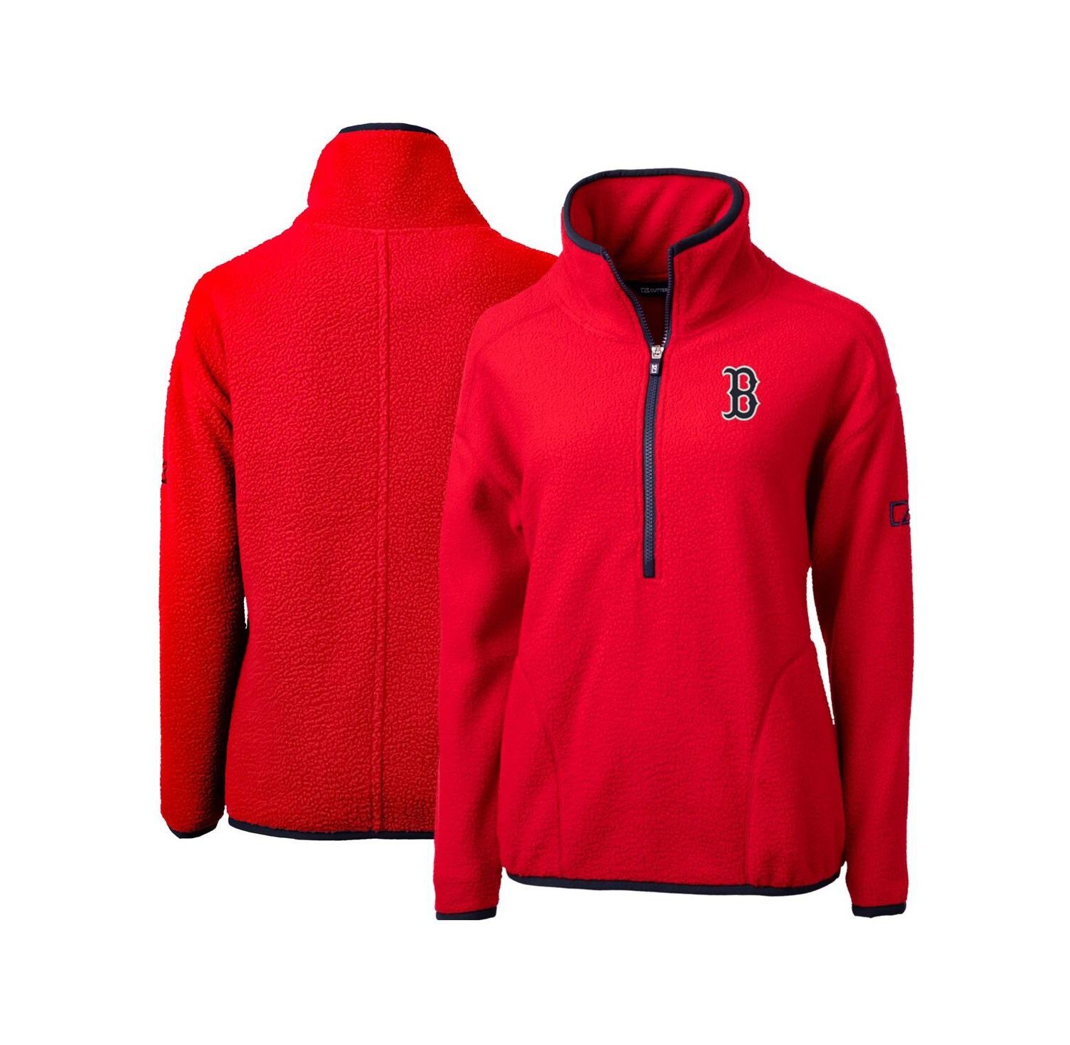 Women's Red Boston Red Sox Cascade Eco Sherpa Fleece Quarter-Zip Pullover Jacket