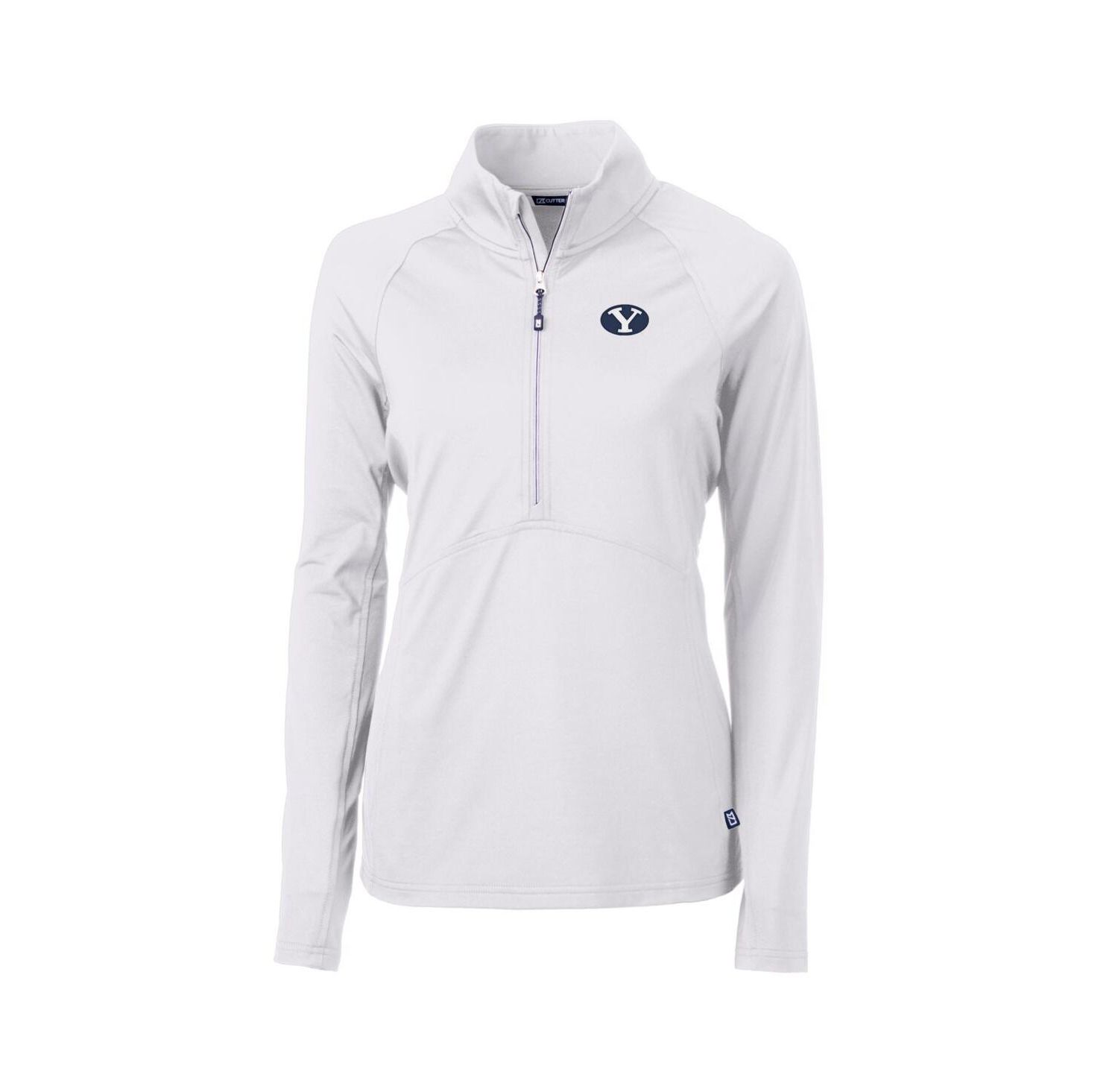 Women's White BYU Cougars Adapt Eco Knit Half-Zip Pullover Jacket
