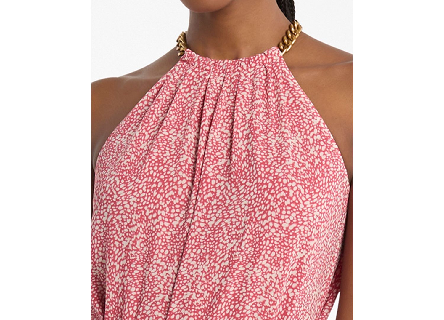 Women's Chain Belt Halter Neck Midi Dress