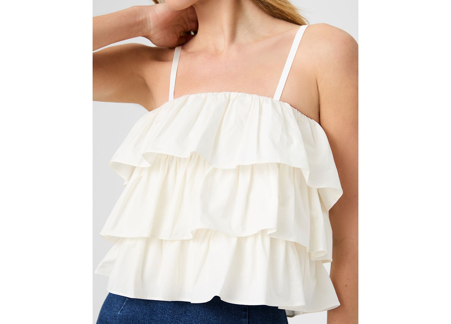 Women's Aimee Ruffle Detail Cotton Top