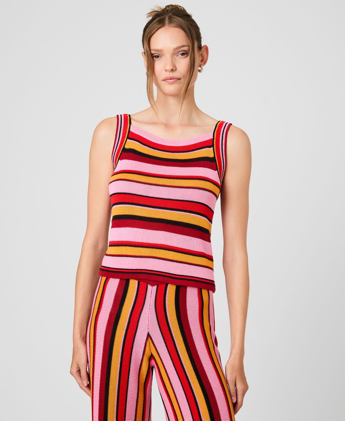 Женский топ French Connection Striped Sleeveless, цвет: Оранжевый разноцветный — фото 6
