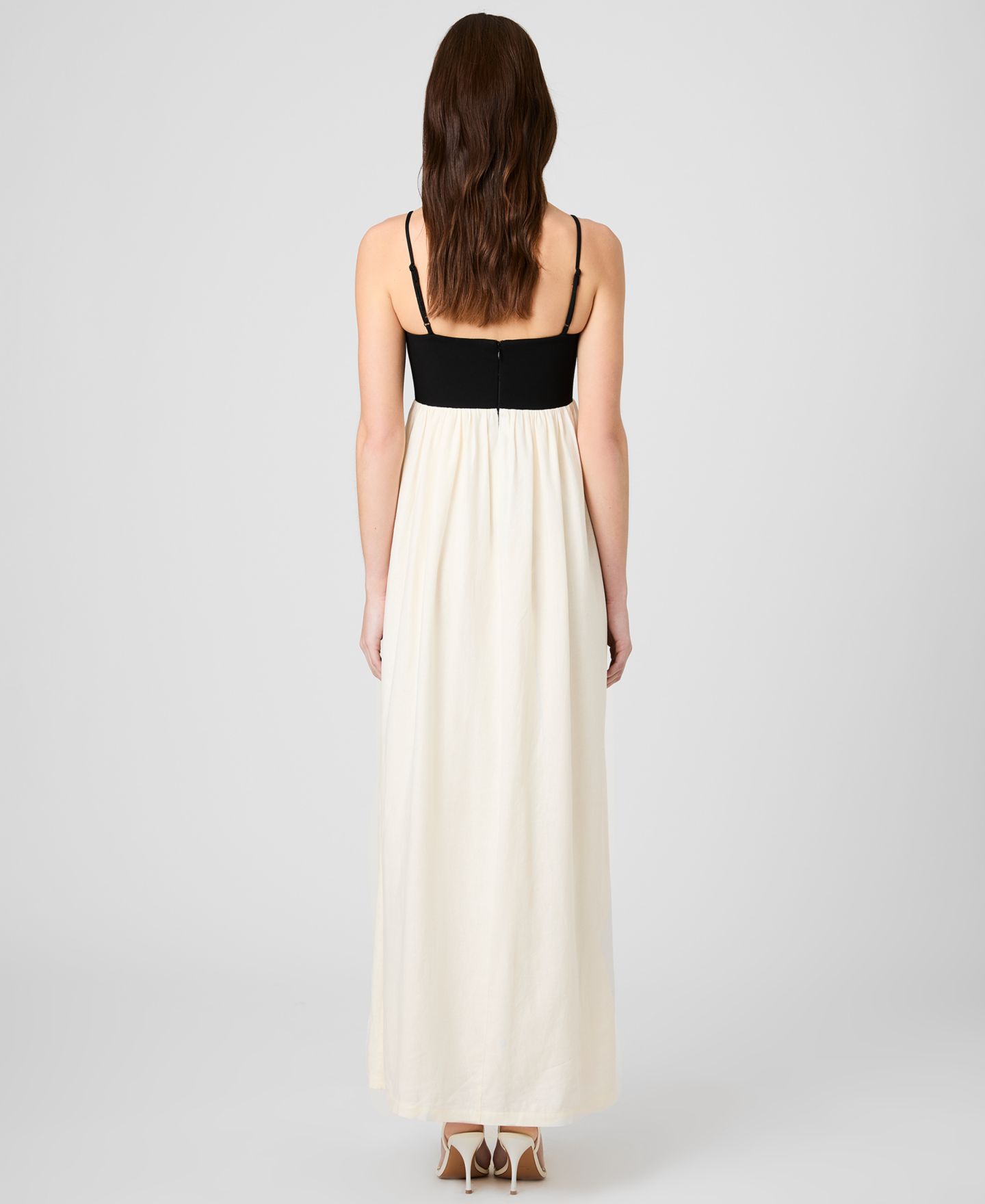 Женское платье French Connection Phoebe Alicia Sleeveless Maxi, цвет: Чёрный фарфоровый кремовый — фото 7